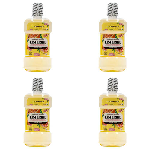 4PK Listerine Antibacterial Mouthwash Zero Alcohol 500ml - Citrus Fruits