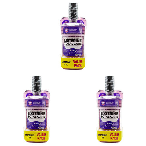 6pc Listerine Antibacterial Mouthwash 500ml/1L Pack - Total Care