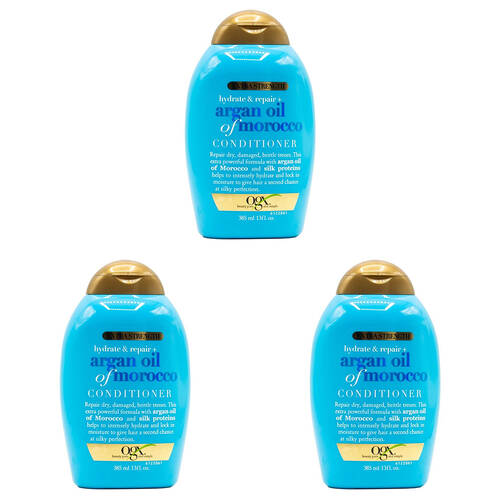 3PK Ogx Hydrate & Repair w/ Argan Oil Of Morocco 385ml Conditioner