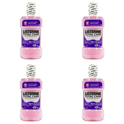 4PK Listerine Antibacterial Mouthwash 750ml - Total Care