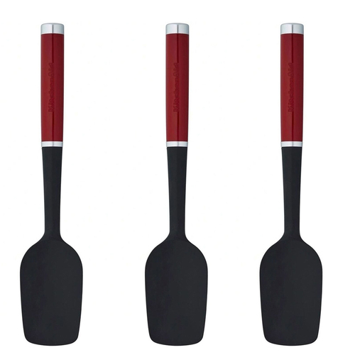 3PK KitchenAid Spoon Spatula Stainless Steel Silicone 30cm - Empire Red