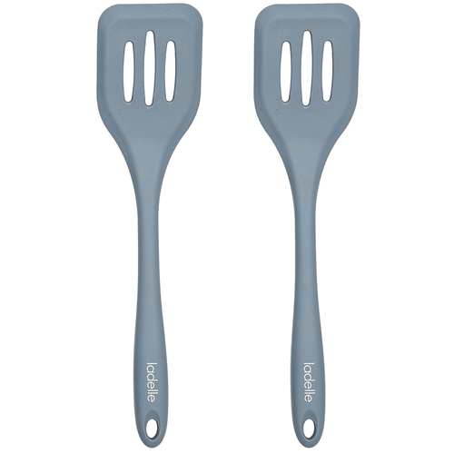 2x Ladelle Craft Blue Silicone Slotted Turner Cooking/Serving Utensil