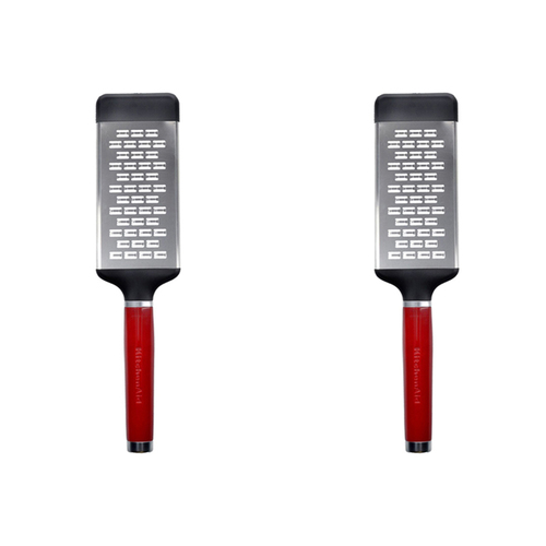 2PK KitchenAid Medium Flat Grater/Zester Stainless Steel - Empire Red