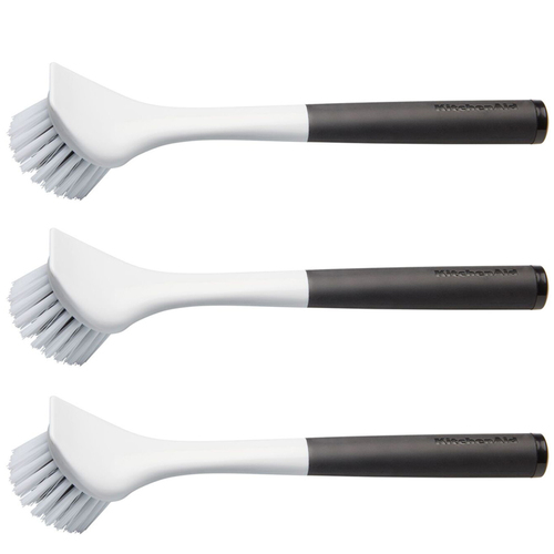 3PK KitchenAid Plastic Silicone Soap Pot/Pan Cleaning Brush 25.5cm - Black