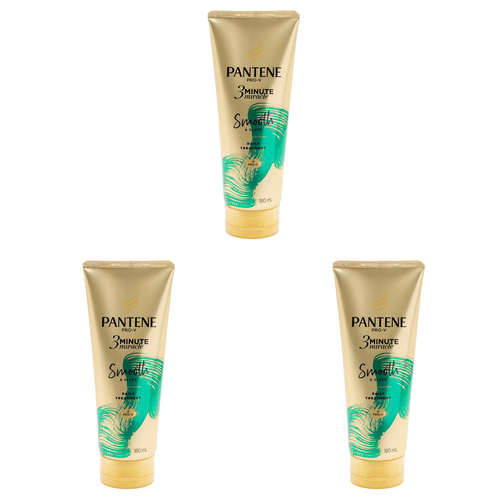 3PK Pantene 180ml Daily Treatment 3 Minute Miracle Smooth/Sleek