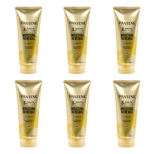 6PK Pantene 400ml Conditioner 3 Minute Miracle Moisture Renewal w/ Biotin