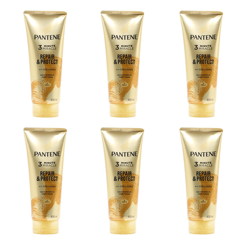 6PK Pantene 400ml Conditioner Repair & Protect 3 Minute Miracle w/ Collagen