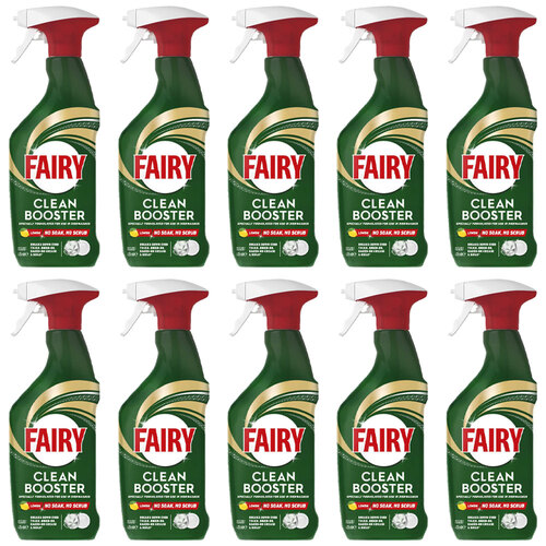 10PK Fairy Clean Booster No Soak No Scrub Dish Cleaner Lemon 420ml