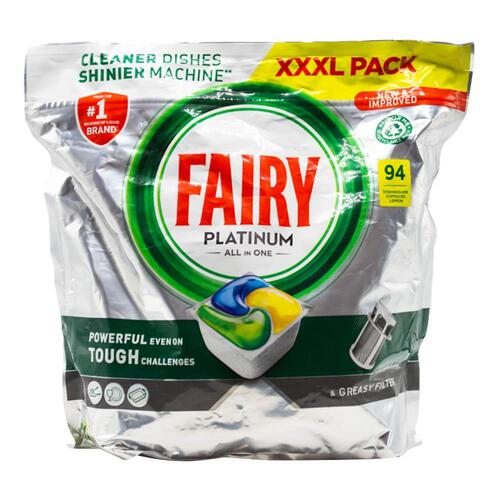 94pc Fairy Platinum All In One Dishwasher Tablets - Lemon