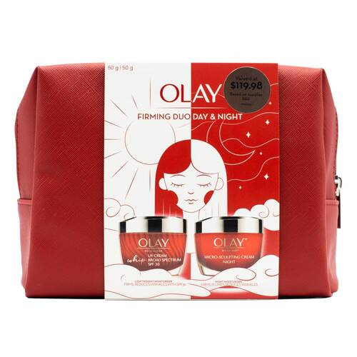 2pc Olay Gift Bag Firming Duo Day & Night Women Skin Care Set