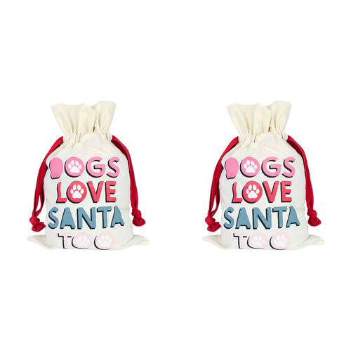 2PK Annabel Trends Pet Santa Sack 45x30cm - Dogs Love Santa Too