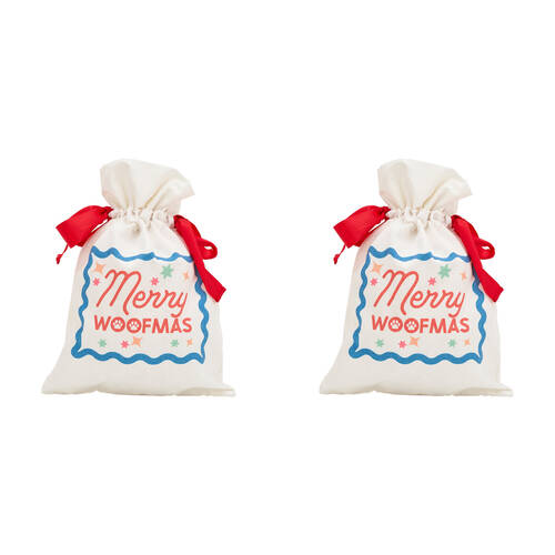 2PK Annabel Trends Santa Sack Gift Bag 43x30cm - Merry Woofmas