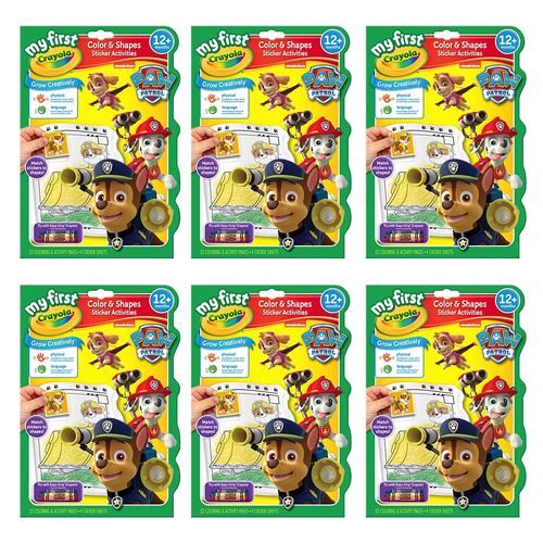 6PK Crayola Kids/Childrens Creative Colouring & Activity Book Paw Patrol 12m+