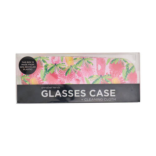 Annabel Trends Glasses Case/Cloth Combo 15cx6cm - Pink Banksia