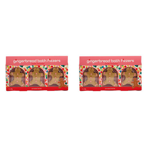 6pc Annabel Trends Gingerbread Men Bath Fizzers - Vanilla Cinnamon