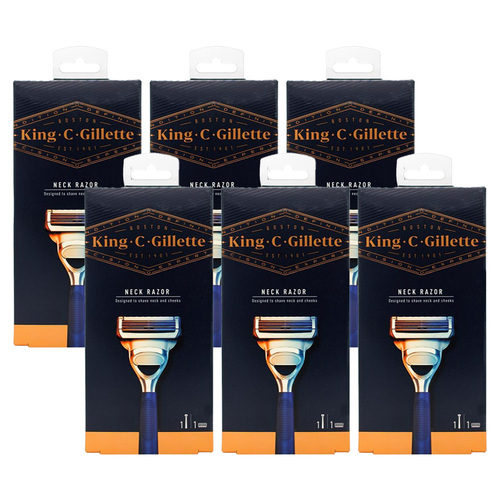 6PK King. C. Gillette Neck Razor For Neck And Cheeks with Refill