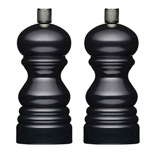 2PK Mastercraft 12cm Classic Capstan Salt & Pepper Mill - Black