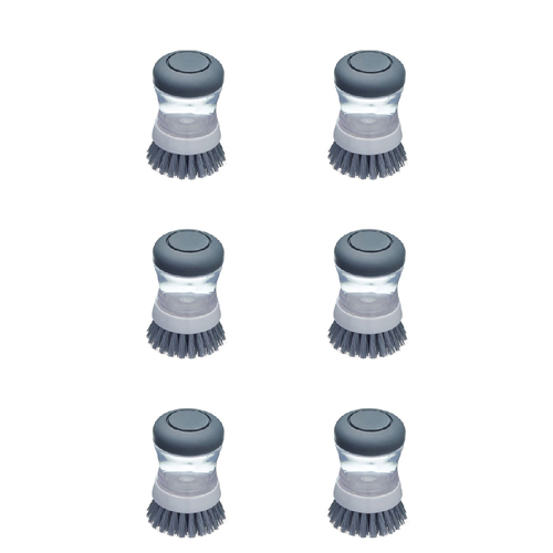 6PK MasterCraft Soap Dispensing Palm Brush Cleaner 9cm - Grey