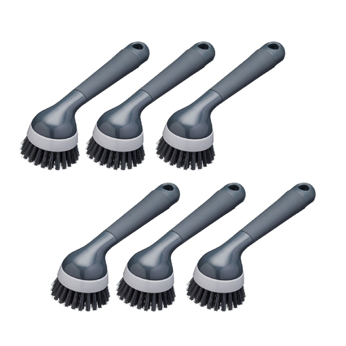 6PK MasterCraft Dish Brush Washing-Up Cleaner 20cm - Grey