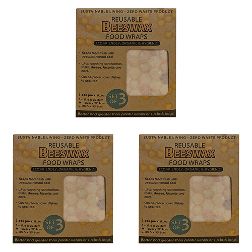 9pc Innobella Reusable Beeswax Food Wraps Set