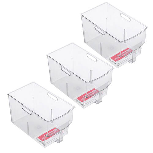 3x Boxsweden Crystal Storage Bin w/Handles