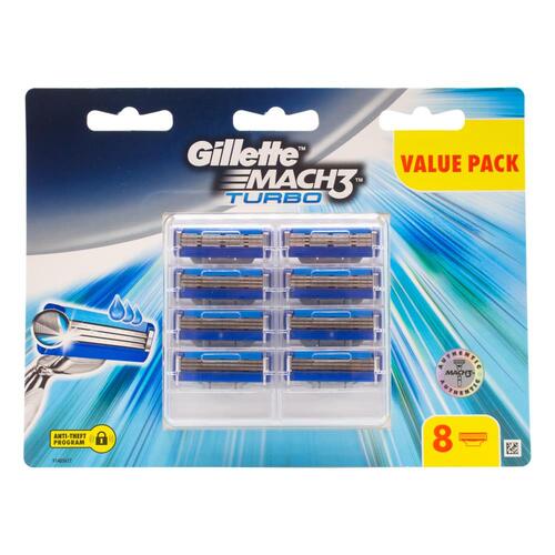 8pc Gillette Mach3 Turbo 3D Razor Blade Refill Cartridges