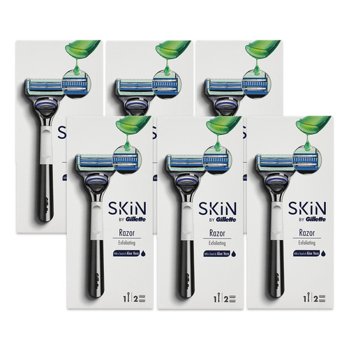 18pc Skin By Gillette Exfoliating Razor + 2 Blade Refills