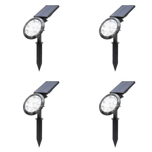 4PK 25th Hour Solar LED Garden Spot Light Colour Changing w/Remote Control