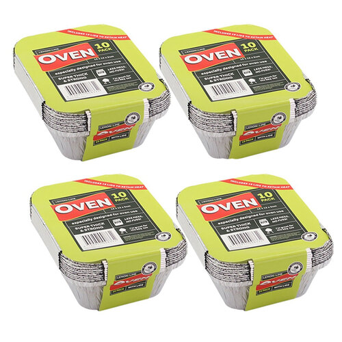 40PK Lemon & Lime Foil Container W/ Lid 15X12X4.5cm Shelf Ready Pdq