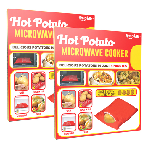 2PK Innobella Reuseable Hot Potato Microwave Cooker BPA Free