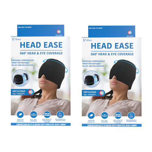 2PK Vistara Head Ease 360 Degree Head & Eye Coverage Soothing Compression Wrap