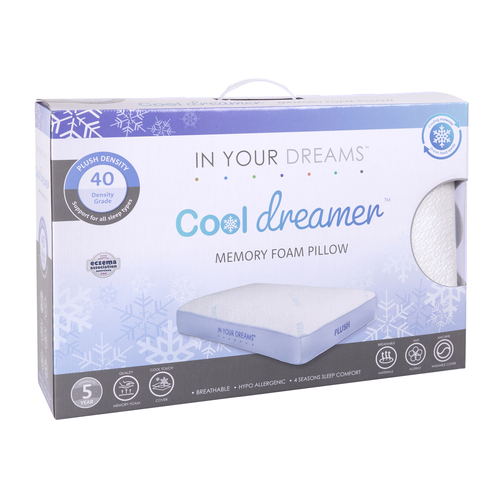 In Your Dreams Cool Dreamer Memory Foam Pillow Plush 40GSM