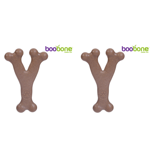 2x Paws & Claws BooBone Large Wishbone Chew Toy - Assorted Flavour