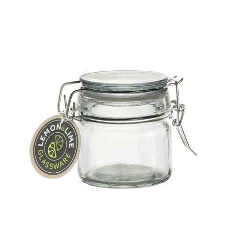 Lemon & Lime Fresco 7cm/100ml Glass Clip Jar - Clear