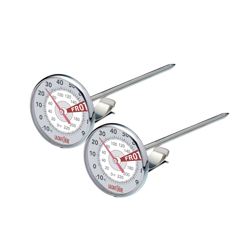 2x La Cafetiere 14cm Stainless Steel Milk Frothing Thermometer