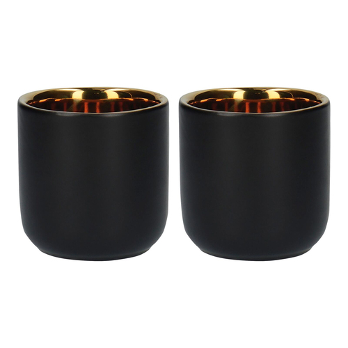 2pc La Cafetiere 70ml Ceramic Double Insulated Espresso Cup - Black