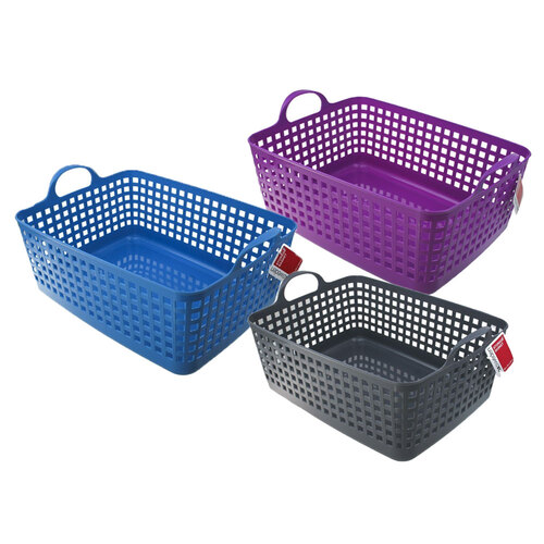 3PK Boxsweden Basket With Handles Xl Assorted 50X35X24cm