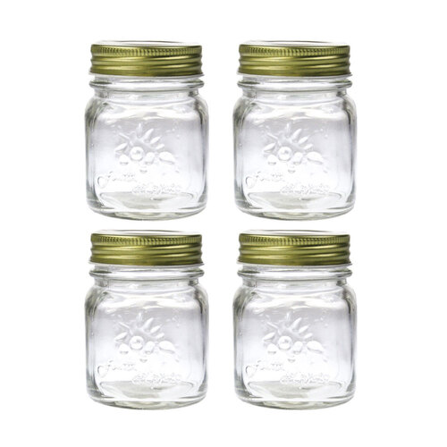 4PK Lemon & Lime Roma Glass Conserve Jar 200Ml 6X6X8cm