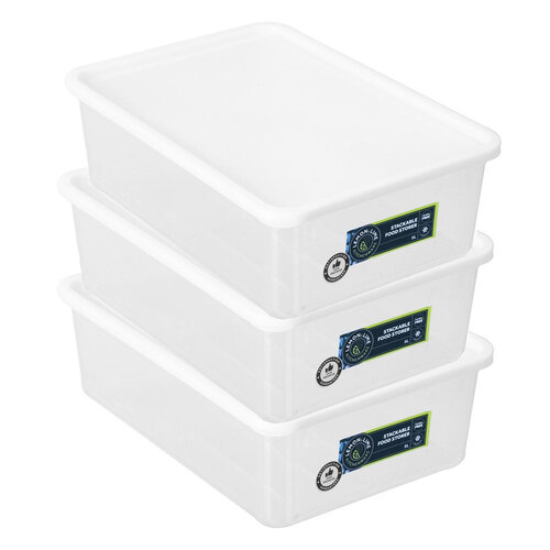 3PK Lemon & Lime Keep Fresh Stackable Food Storer 5L 30.5X21.5X9.5cm