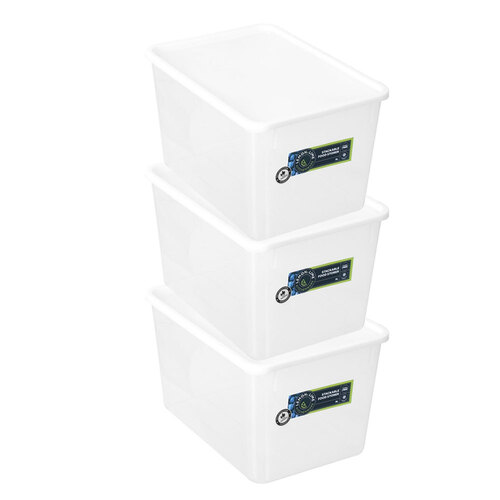 3PK Lemon & Lime Keep Fresh Stackable Food Storer 9L 30.5X21.5X18cm