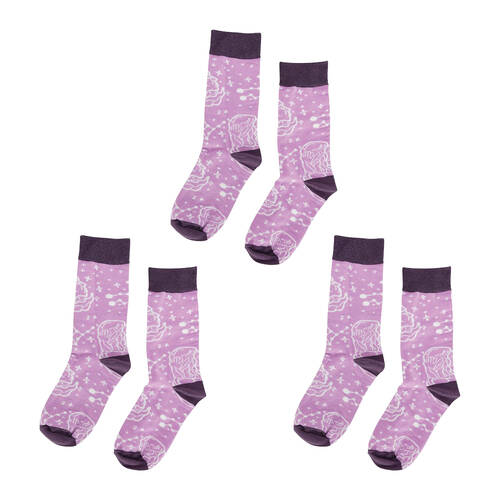 3PK Annabel Trends Zodiac Crew Socks w/ Box Women's Size5-11 - Virgo