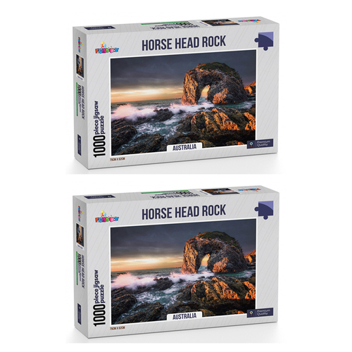 2x 1000pc Funbox Horse Head Rock Australia Jigsaw Puzzle 72x52cm