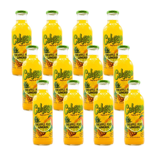 12PK Calypso 473ml Pineapple Peach Limeade Non-Alcoholic Flavoured Drink