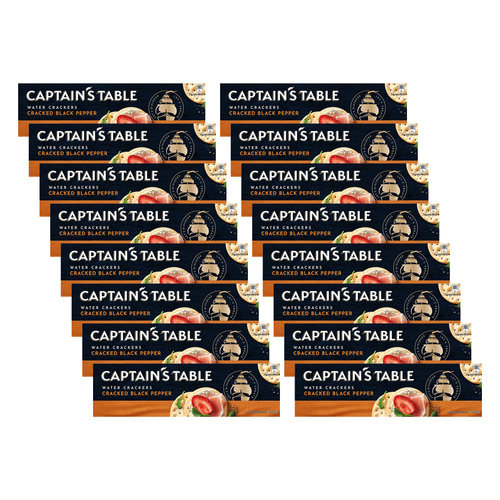 16pc Captain's Table Cracked Pepper Serving Savoury Biscuits 125g