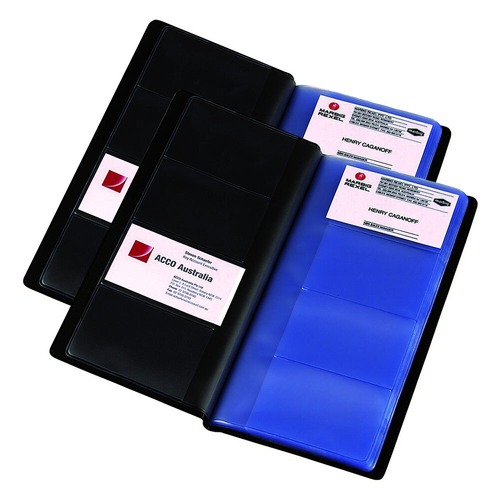 2PK Marbig 208-Slot Business Card 13cm Book Holder - Black