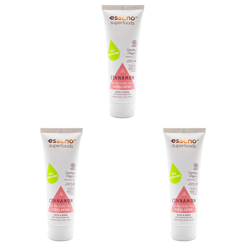 3PK Essano Revitalising Face Exfoliator Superfoods Detox & Renew 100ml