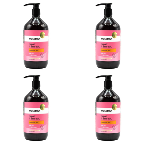 4PK Essano 850ml Conditioner Keratin Repair & Smooth For Damaged Hair