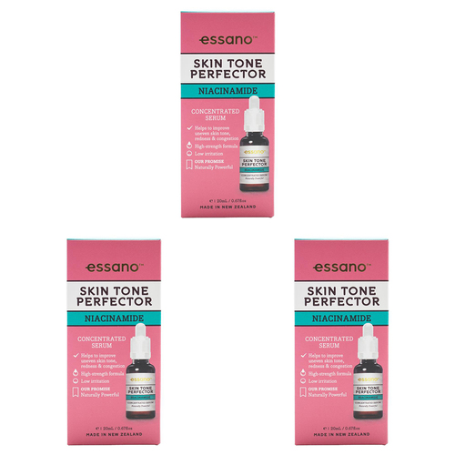 3PK Essano Skin Tone Perfector Niacinamide Concentrated Serum 20ml