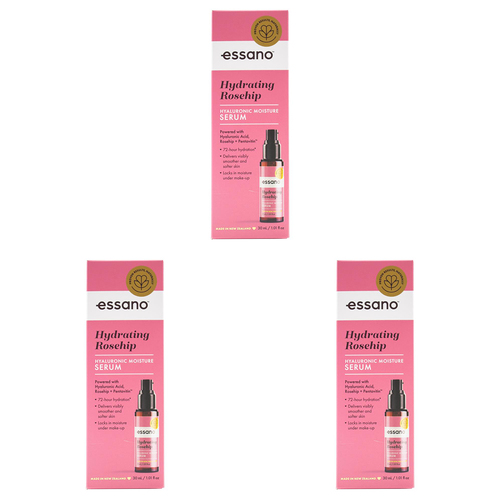 3PK Essano Hydrating Rosehip Hyaluronic Moisture Serum 30ml