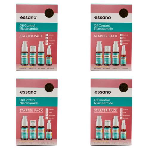 4x 4pc Essano Oil Control Niacinamide Self Care Starter Pack